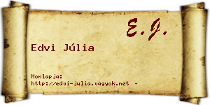 Edvi Júlia névjegykártya