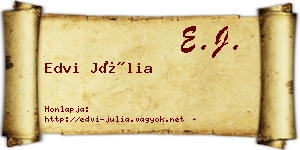 Edvi Júlia névjegykártya